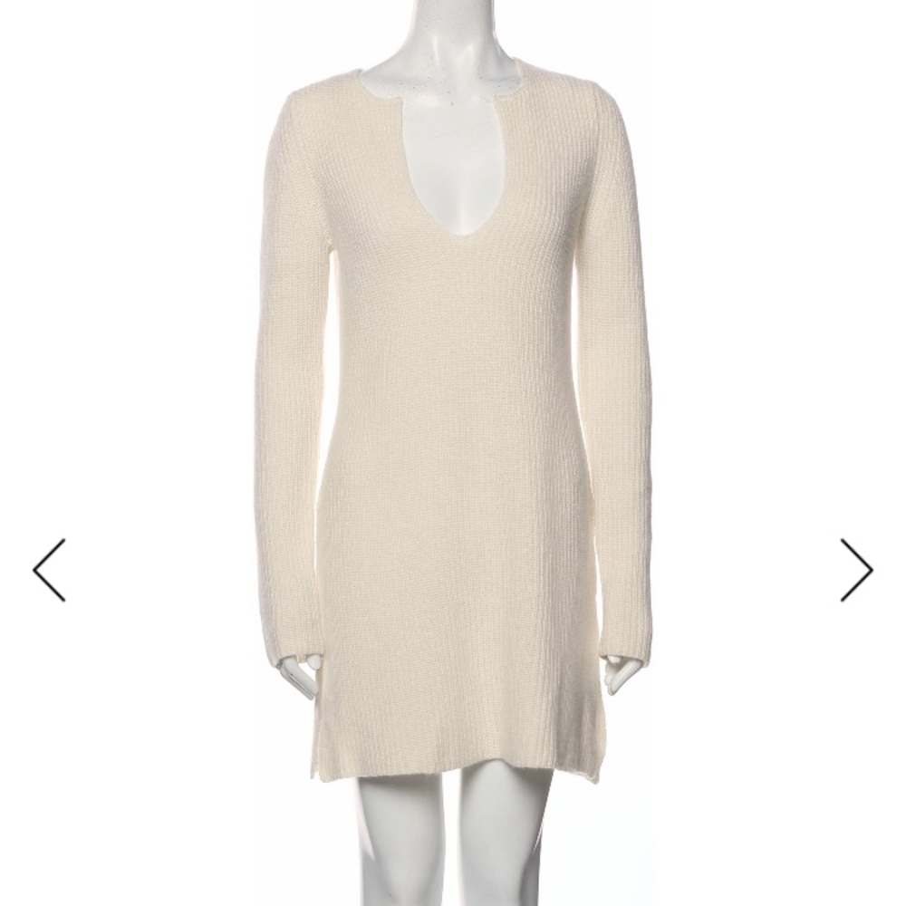 Rosetta Getty Cream Knit Cashmere Sweater Dress